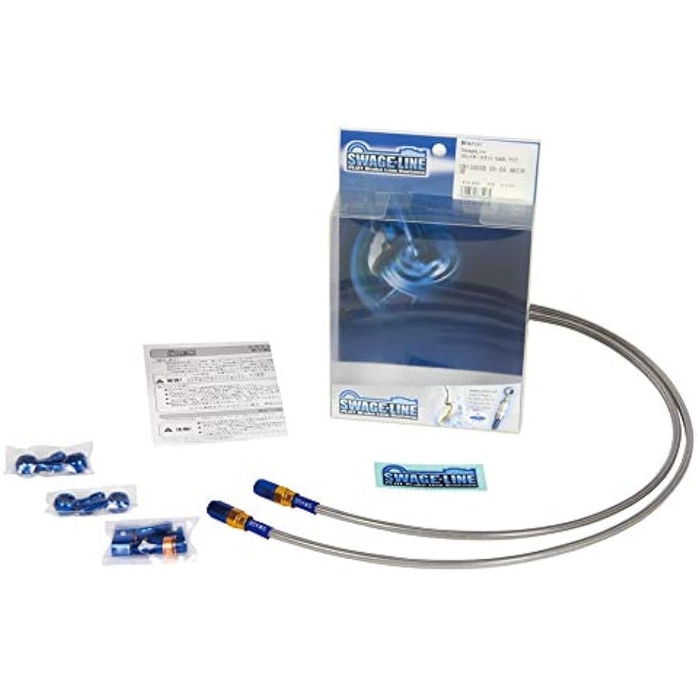 SWAGE LINE Front Brake Hose Kit Aluminum (Gold/Black) Clear Hose Hornet 250 96-02 GAF075 [HTRC9]