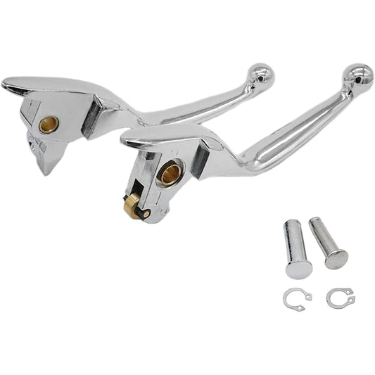 Chrome Brake Clutch Hand Lever Set Pair Aftermarket Parts for Harley-Davidson Touring Electra Glide Ultra Classic Low FLHTCUL Road Glide FLTRX 2014-2016