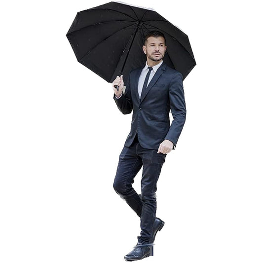Okamoto Harajuku Store Large Umbrella, For Both Sunny and Rainy Days, Parasol for Men (Silver / Cuts over 99% of UV rays / Returns to original state even if turned over) Windproof ribs (UV protection / Light blocking / Heat shielding) Lightweight