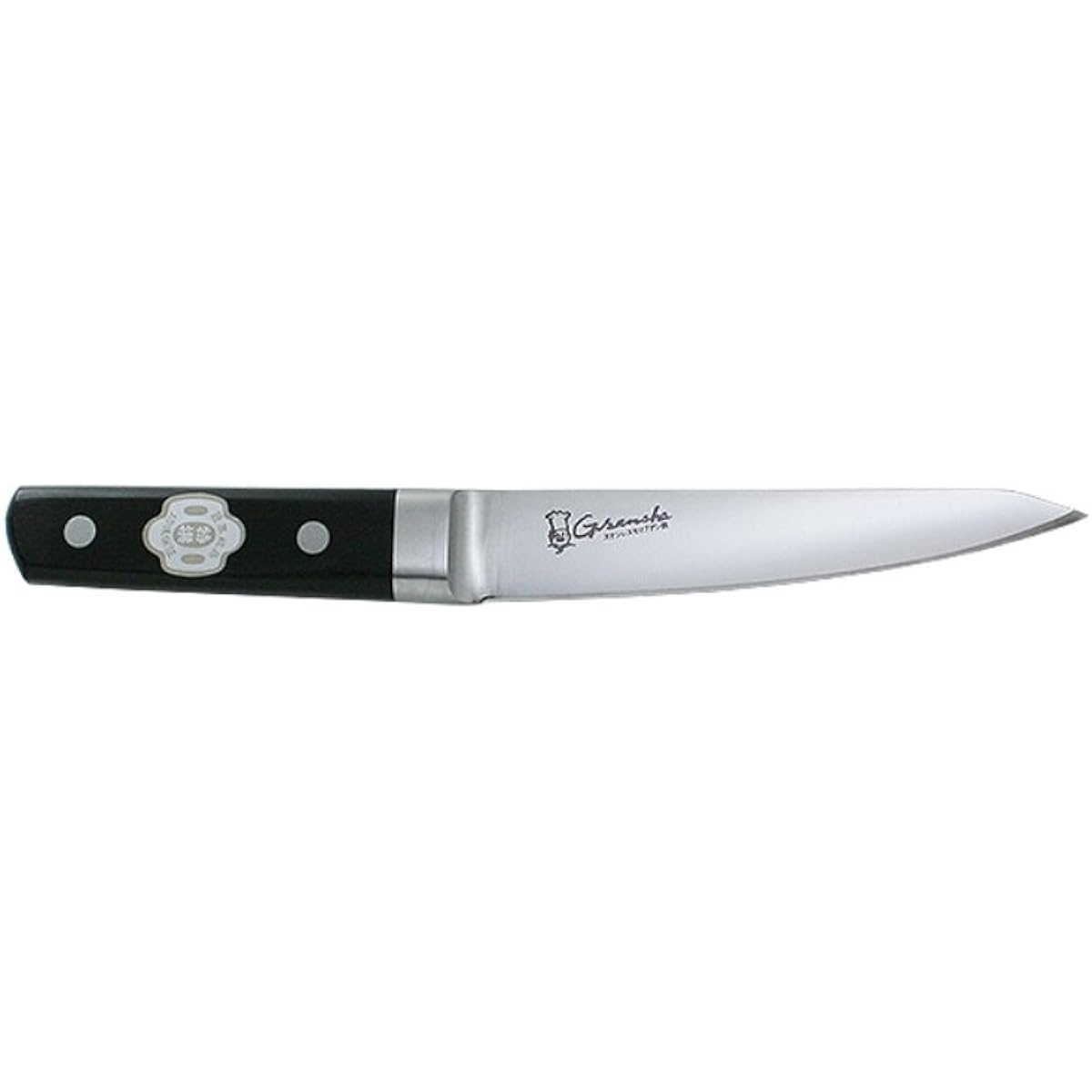Kanetsune Seki Granche Molybdenum steel with base (with real blade) bone gap (circle) black plywood handle 150mm KC-734
