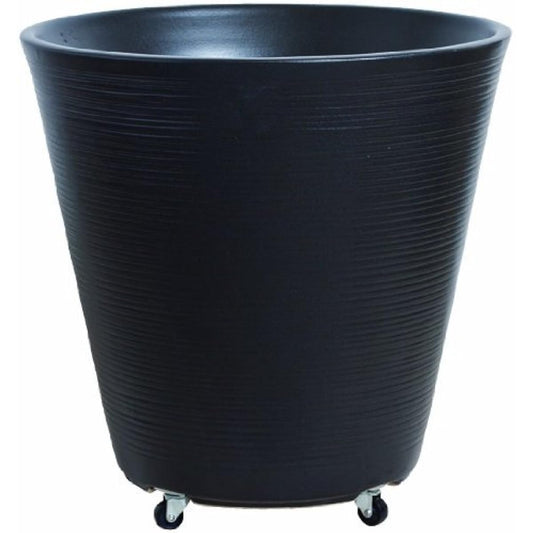 Plus Garden Flower Pot Cover for Crane Planter No. 10 with Casters Φ400mm No Bottom Hole Black Shigaraki Ware 294-02