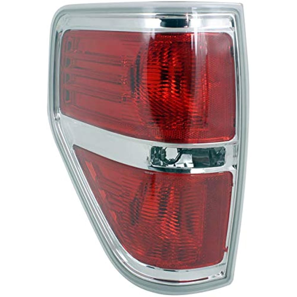 Taill Light Lens and Housing 2009-2014 Ford F-150 STYLESIDE Chromtrim CAPA driver's seat side
