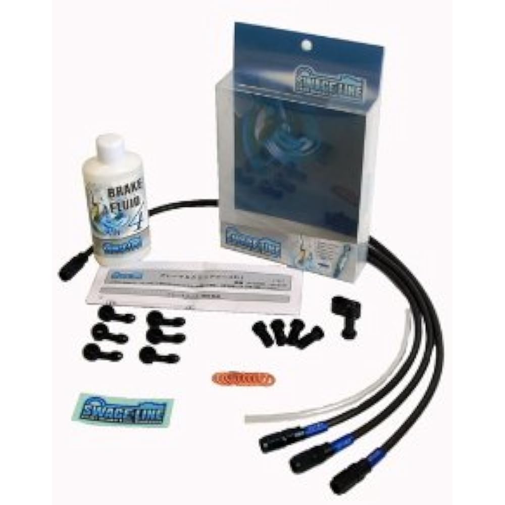SWAGE LINE Front & Clutch Hose Set Front Hose: Direct Type Aluminum (Black/Black) Black Smoke Hose ZEPHYR1100 92-06 BAWB646 [HTRC9]