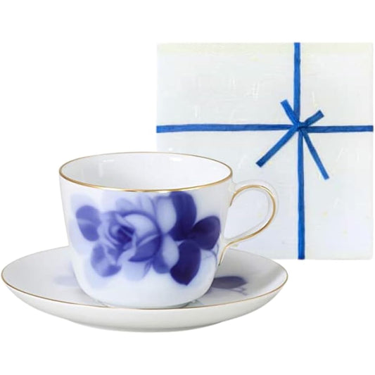 [Okura Toen Washi paper wrapping] Blue Rose Morning Cup & Saucer 8211/26C