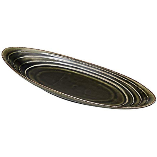 Joune Oribe glaze oval pot [38×13×4cm]