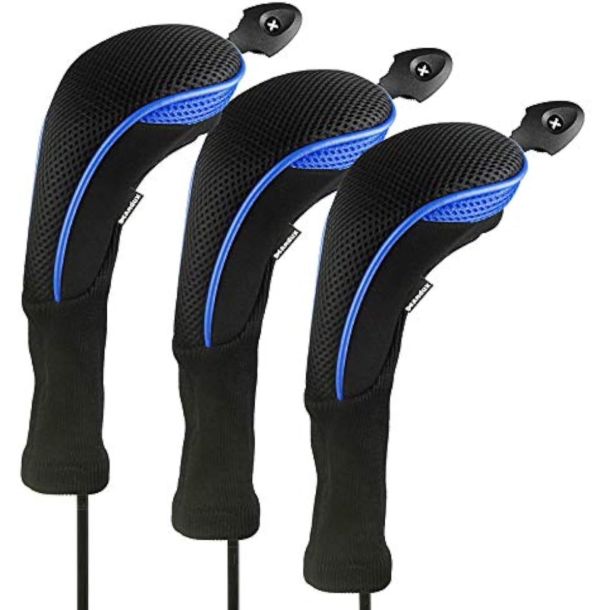 Andux 3 Pieces/Set Long Neck Golf Hybrid Club Head Cover Replaceable No. Tag 3 pack ctmt-01