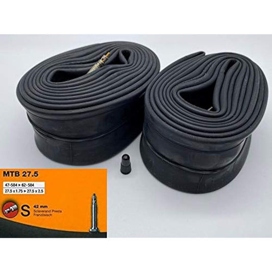 Set of 2 Continental MTB Presta tube 27.5x1.75-2.5 (47-584/62-584) Valve length 42mm [Simple package version] [Parallel import goods]