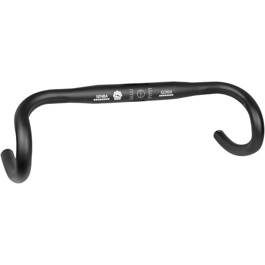 GORIX Bicycle Drop Handle Flare Handle [Short Reach, Spreading End Type, Easy to Grip, Lightweight] For Road Bikes, Gravel, Off-Road Riding SENBA 31.8mm 400mm (Black)
