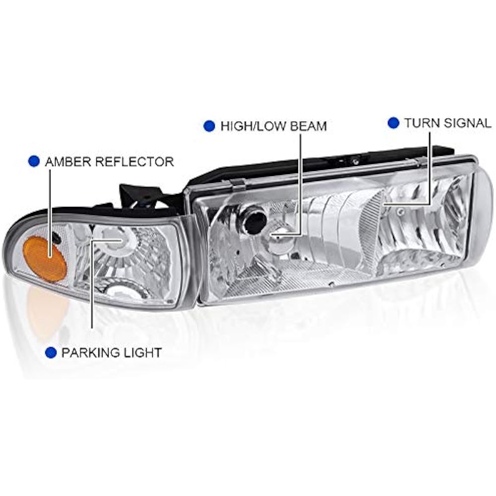 SPEC-D TUNING 2LCLH-IPA91-EU Chevrolet Inparis Capricis Crystal Chrome Headlight+Clear Corner Lamp