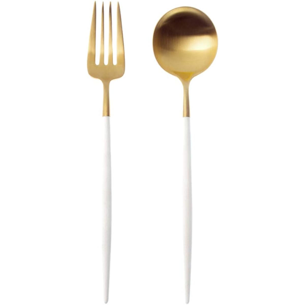 Cutipol GOA White/Matte Gold Dessert Fork Spoon Set