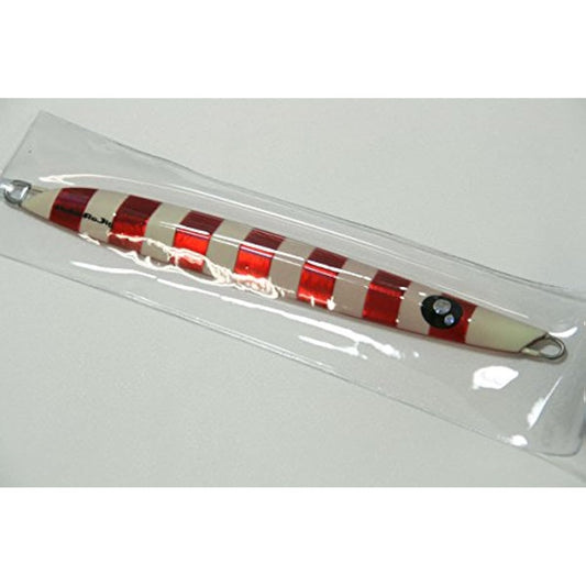 EzoHachi NaMaRaJig270#13 Red Glow Zebra/All Silver Metal Jig Lure