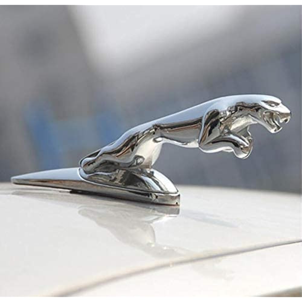 JUNBIE Chrome Bonnet Emblem XF XJ XK XKR XJS E Pace F Pace S type X type X type X type X -type Front Food Cover Sticker Remodeling (Silver)