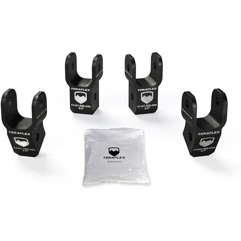 Teraflex JL: 2" Shock Extension Bracket Kit - Front & Rear (2-2.5" Lift) (SKU1985200)