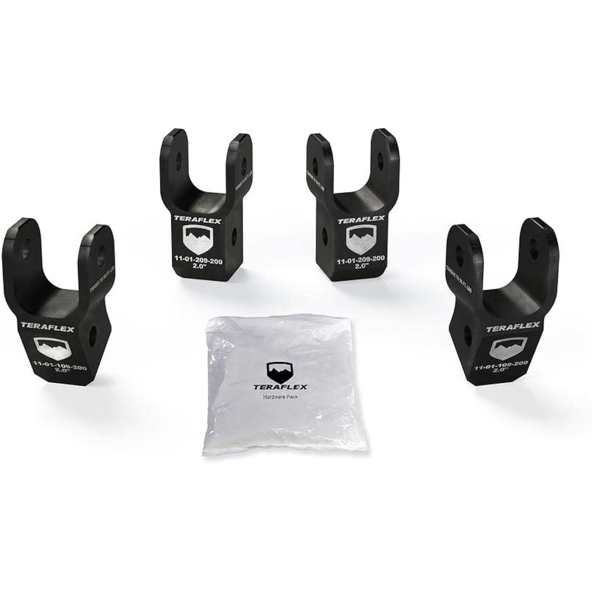 Teraflex JL: 2" Shock Extension Bracket Kit - Front & Rear (2-2.5" Lift) (SKU1985200)