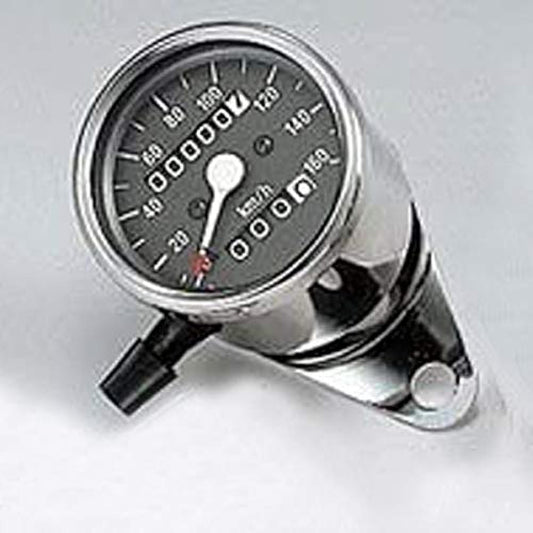 Kijima Motorcycle Bike Parts Speedometer Mechanical 61mm Black Panel/Trip Included 160km/h 510-006