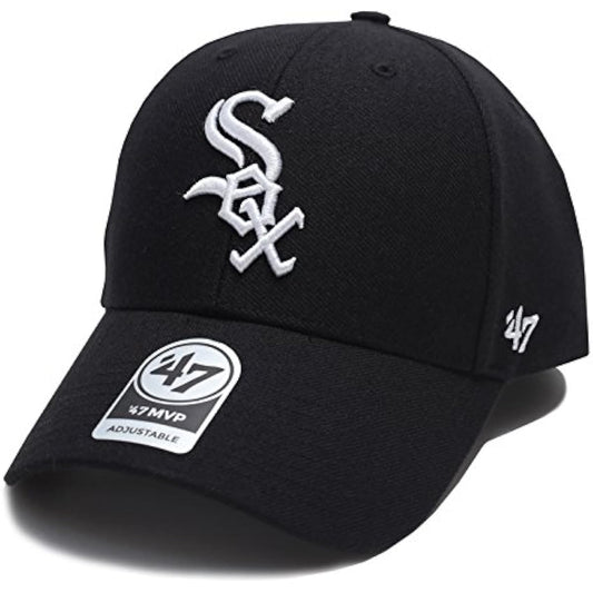 [B-MVP06WBV-HM] Forty Seven Brand 47BRAND Low Cap Chicago White Sox Collaboration CAP Hat Black MLB Major League Genuine Product (01) Black F Size