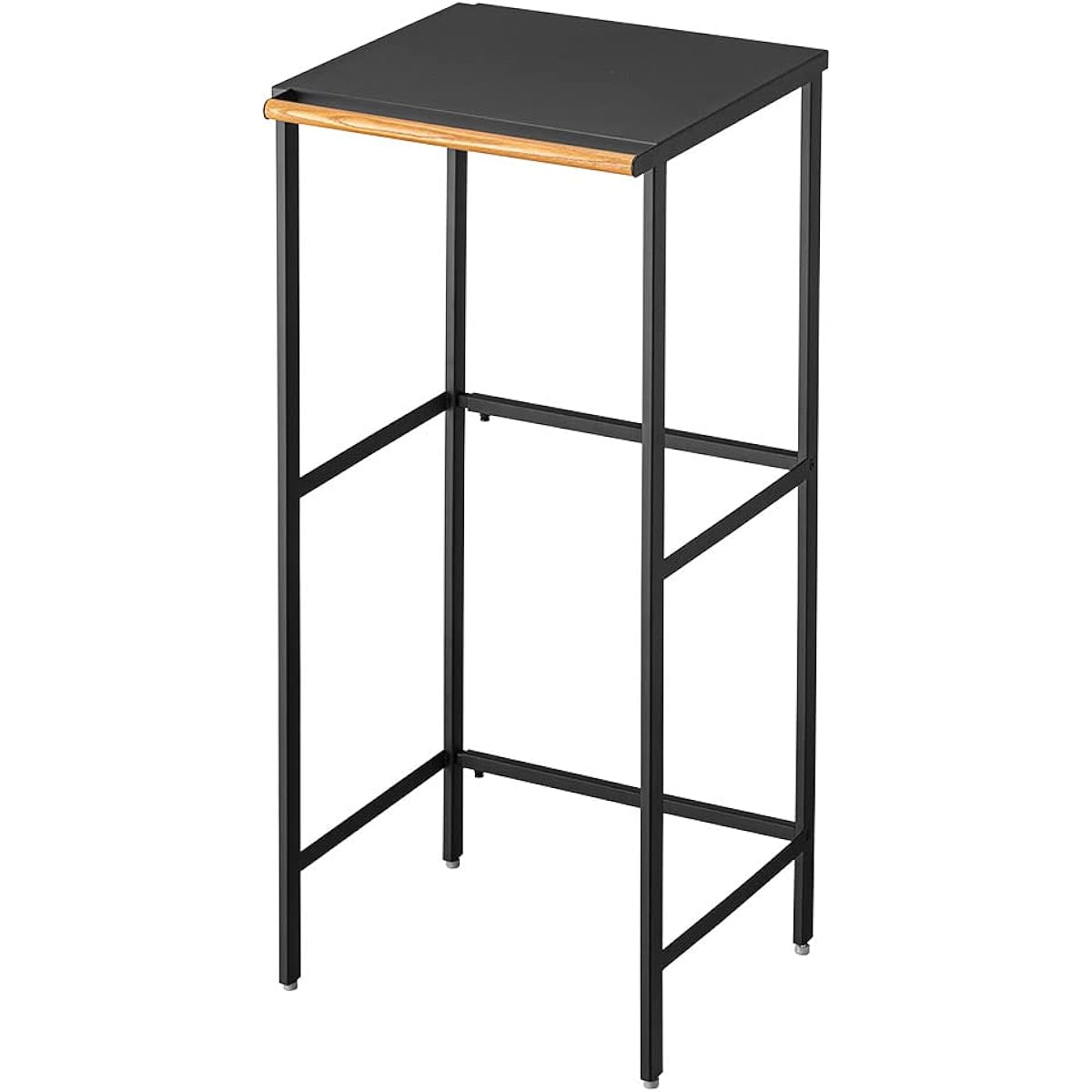 Yamazaki Jitsugyo 5327 Telescopic Trash Top Rack Black Approx. W42.5~76XD42.5XH90cm Tower Kitchen Rack with Hook