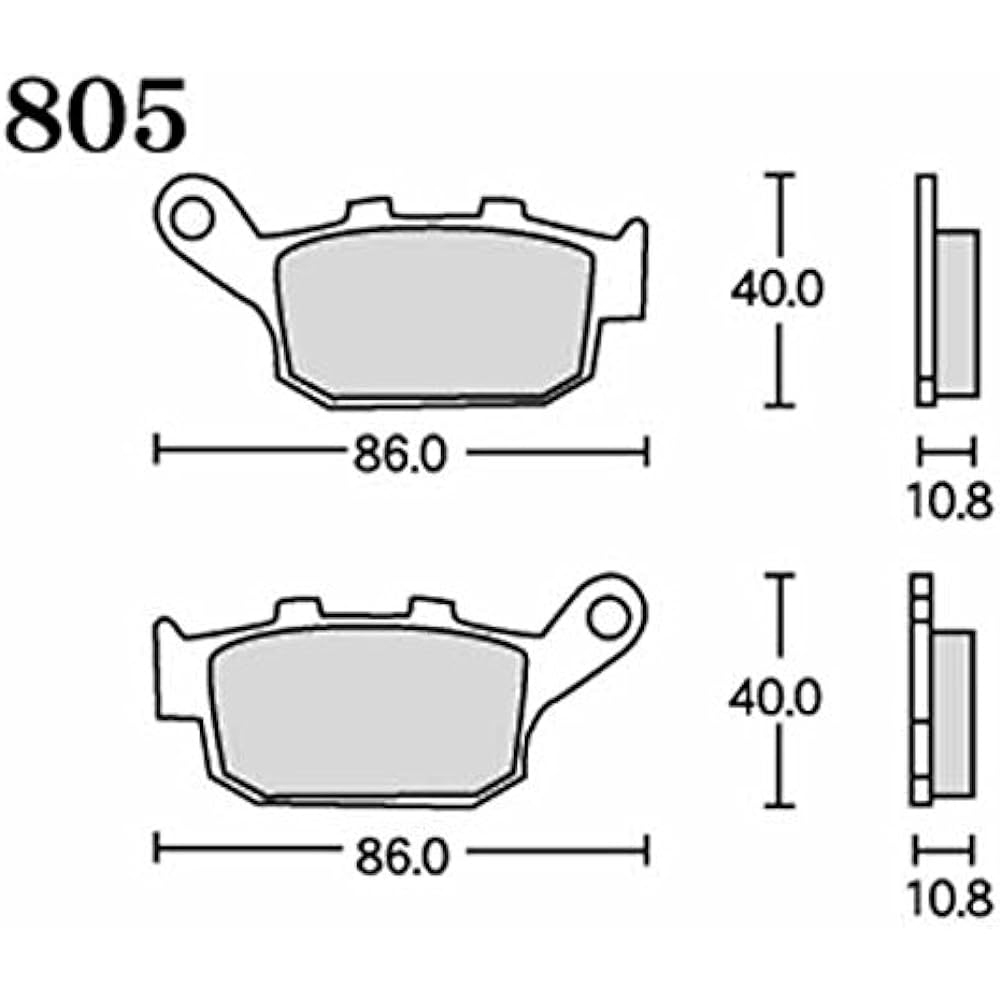 RK Brake Pad Mega Alloy HONDA:CB400SF/VR~'99 (Rear) etc. Motorcycle Motorcycle 2 Wheel 805MA-X