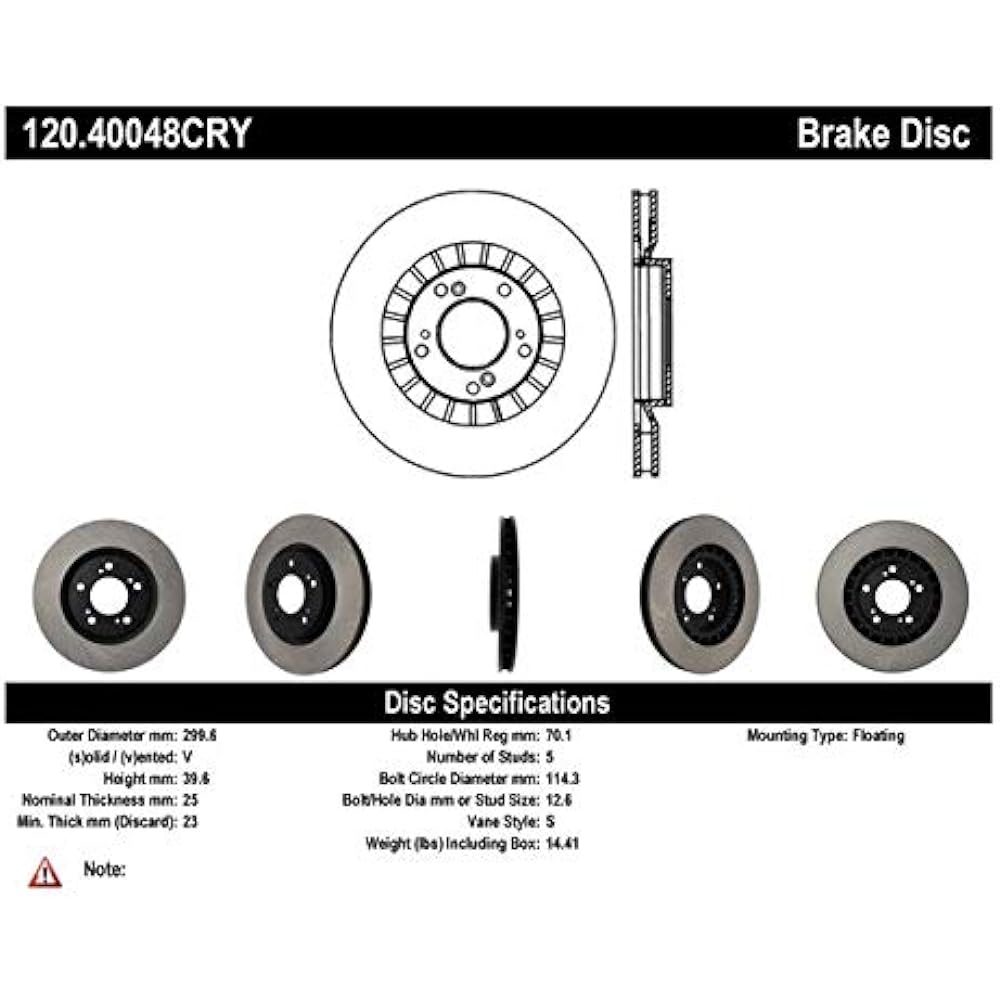 Central 120.40048 Premium Brake Rotor