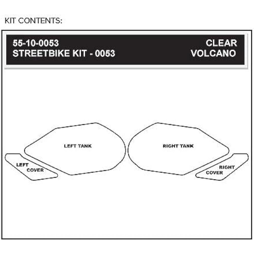 Stomp Grip Traction Pad Tank Kit Clear VOLCANO GSXR1000 07-08 55-10-0053C