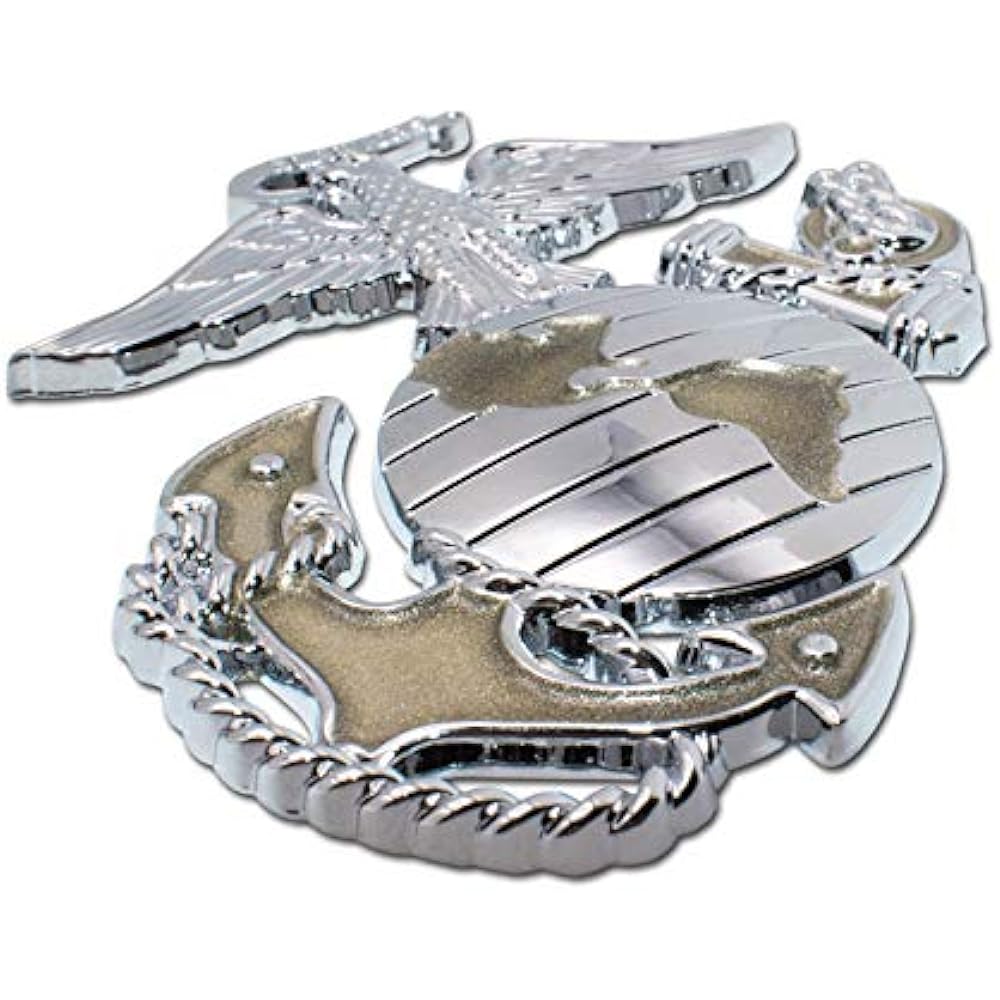 Elektroplate Marines Premium Anchor Gold Chrome Auto Emblem