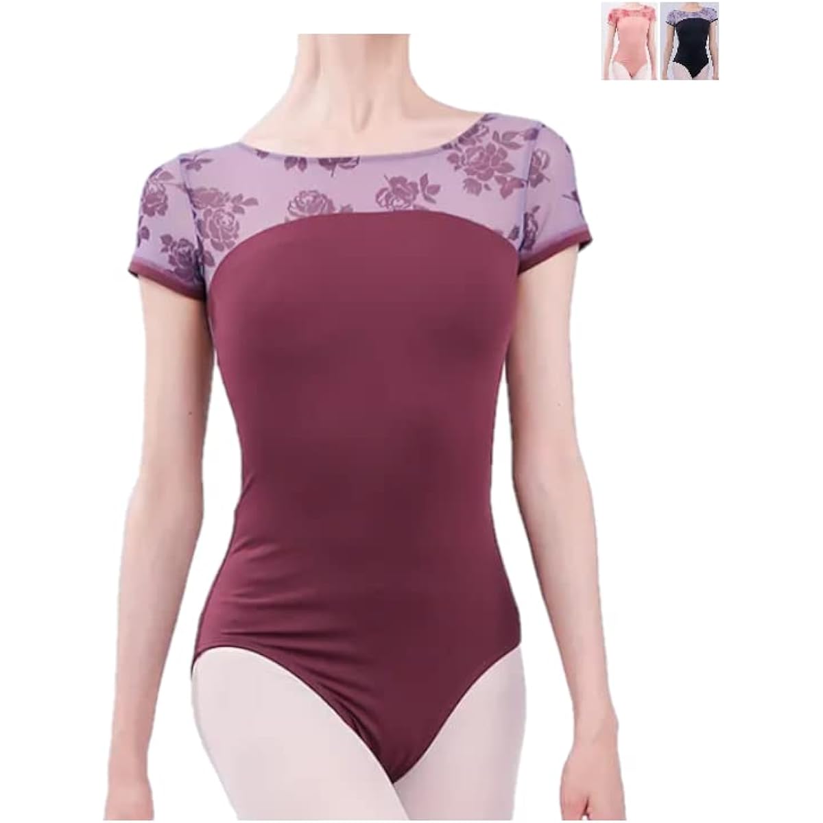 ProDance Half Pattern Half Cup Mesh Ballet Women's Leotard PLHA026B