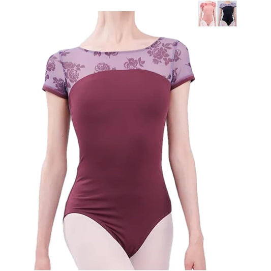 ProDance Half Pattern Half Cup Mesh Ballet Women's Leotard PLHA026B