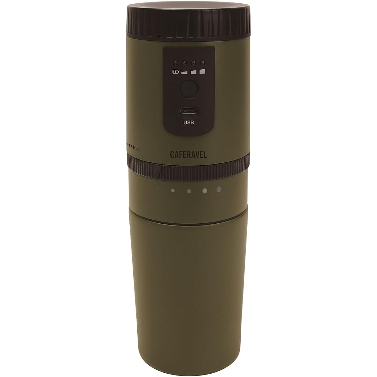 Macross All-in Coffee Maker Cafe Label Olive Green USB Rechargeable Outdoor Office MEK-107OG