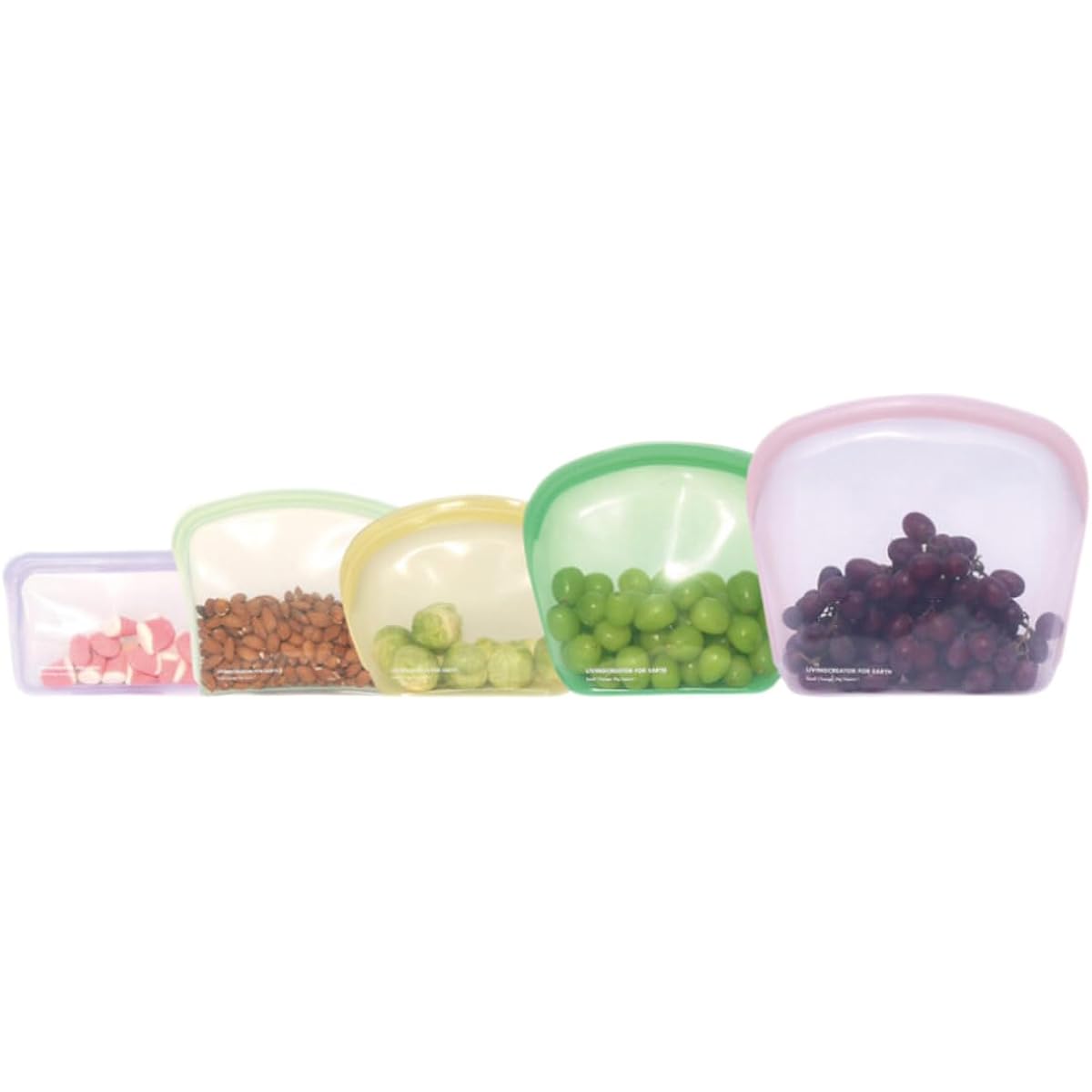 Silicone KEEPER BAG PASTEL 5 piece set 400ml, 800ml, 1000ml, 2000ml, 3500ml