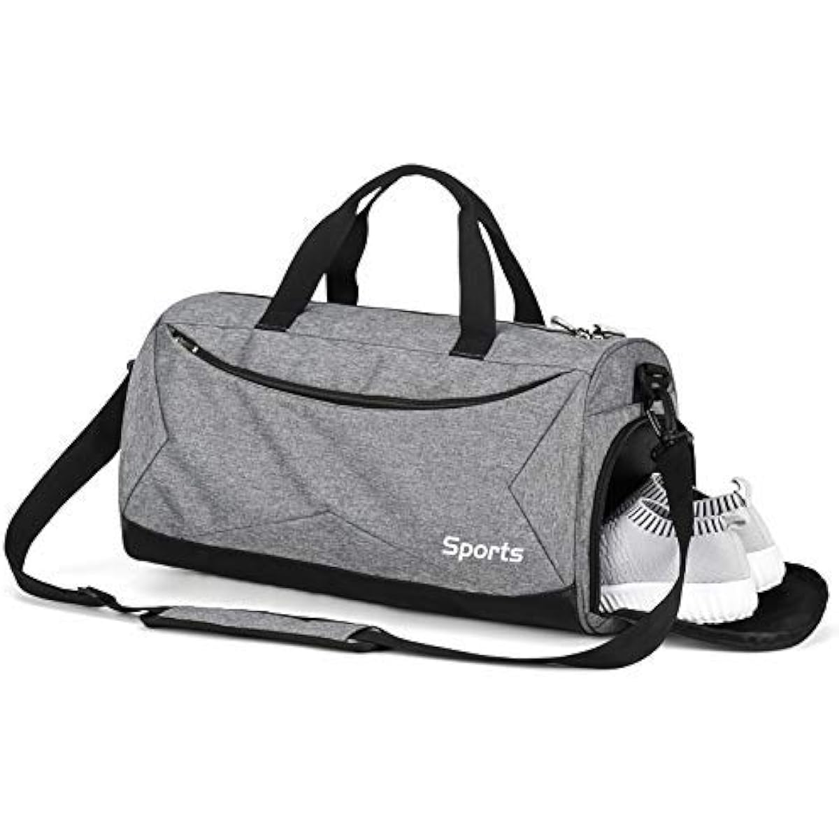 Teeoff Sports Gym Bag Sports Gym Bag, Wet Pocket & Shoe Compartment Travel Duffel Bag for Men, Women (Gray)