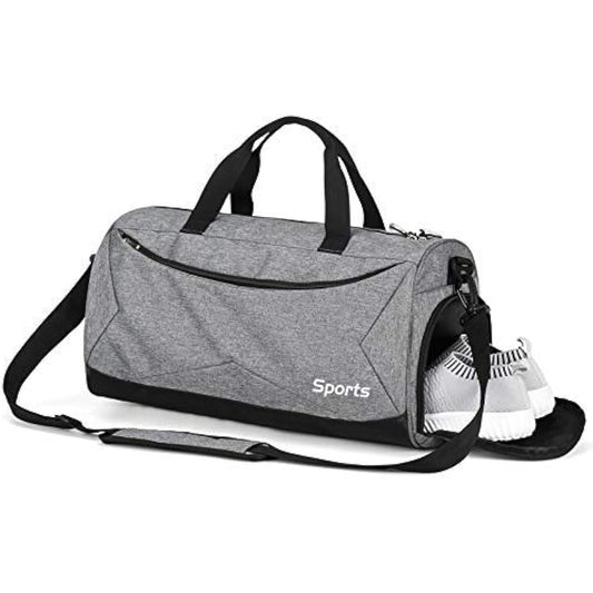 Teeoff Sports Gym Bag Sports Gym Bag, Wet Pocket & Shoe Compartment Travel Duffel Bag for Men, Women (Gray)