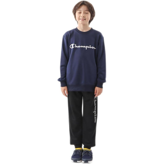 [Champion] CK-YS017 Sweatshirt, Kids, Long Sleeve, Round Neck, Quick Drying, Script Logo, Crew Neck Shirt, Basic Sports