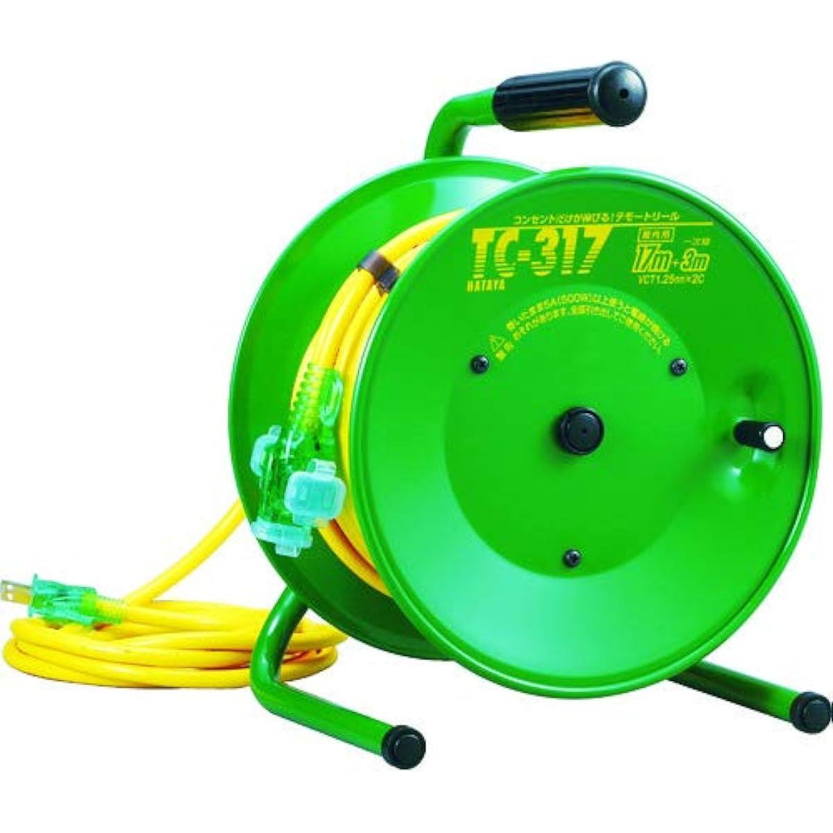 HATAYA Cindy Temoto Reel Cord Reel Indoor 100V 17m Thickness 1.25㎟ Standard Type 3 Outlets Home Use Factory Use Construction Site TC-317