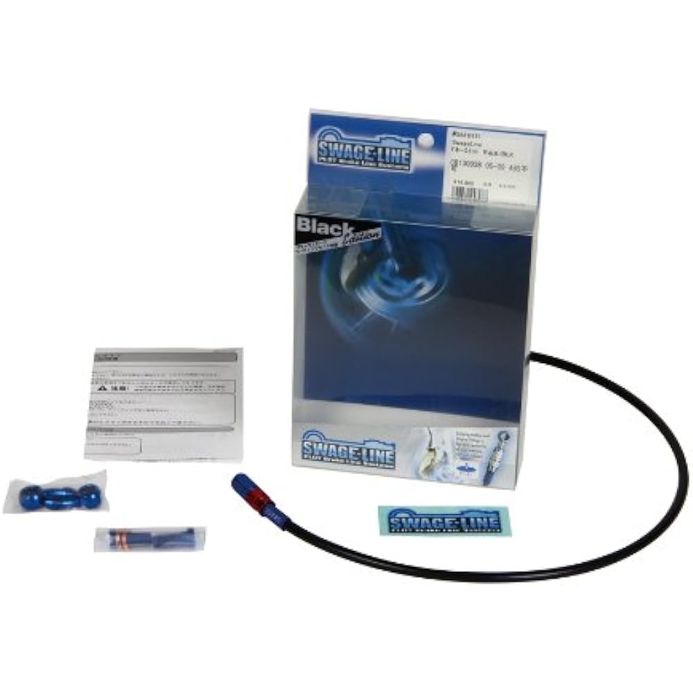 SWAGE LINE Front Brake Hose Kit Aluminum (Red/Blue) Black Smoke Hose XL883N [Iron 883] (09-13) SAFB823