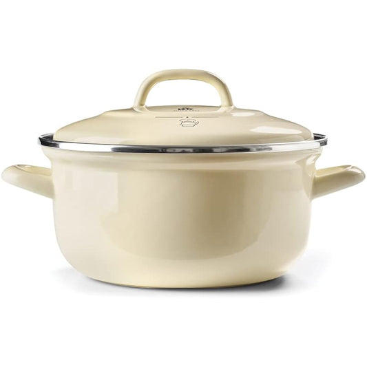 BK BK "The Dutch Dutch Oven" Enamel pot (double-handed pot) 22cm with lid [IH compatible] (Cream white) THE DUTCH DUTCH OVEN CC002468-001