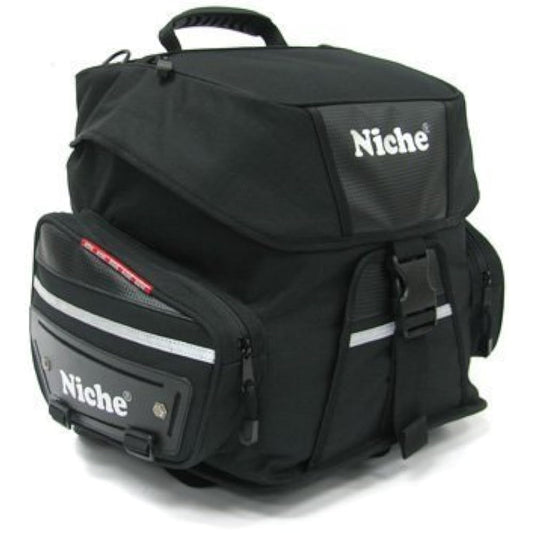 Niche Seat Bag Adjustable Capacity (20-30L) Black/Carbon Simple Waterproof Mounting Band Retractable NMO-2215