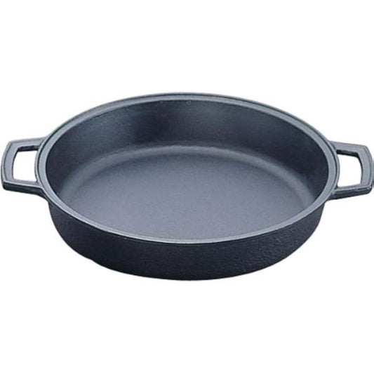 Iwachu Sukiyaki Pot Hohoemi Black Baked Inner Diameter 25cm IH Compatible Nambu Ironware 20022 Black