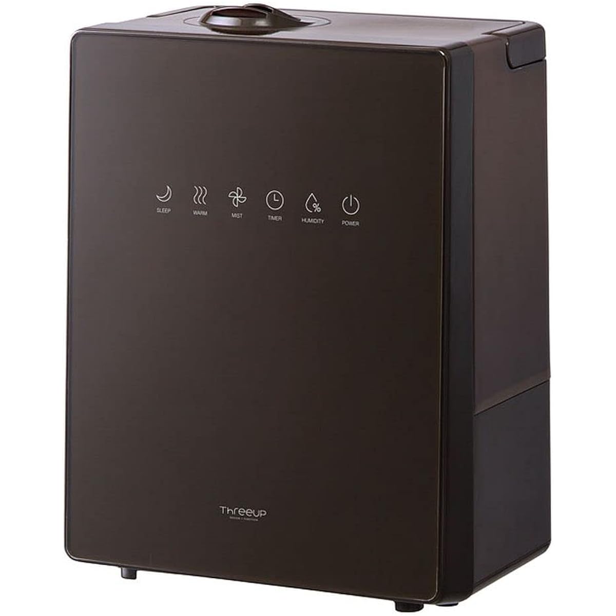 THREEUP Hybrid Humidifier NEW Square Mist with Humidity Control Function Brown HB-T1825-BR