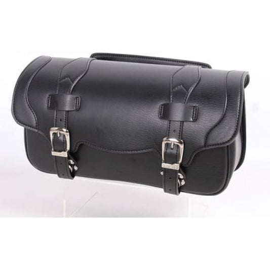 DEGNER DSB-8 Synthetic Leather Saddle Bag for Motorcycle (Black)