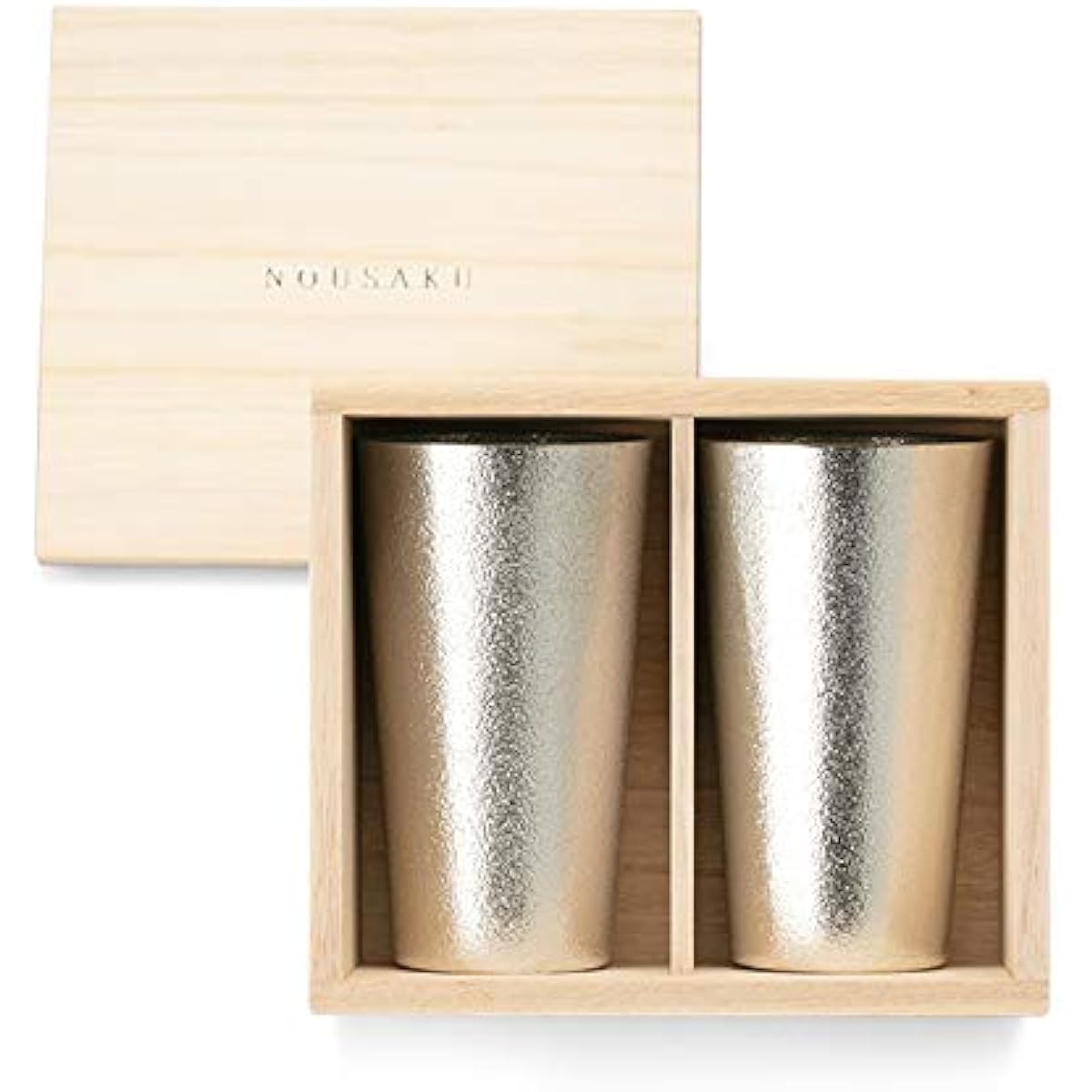 Nousaku beer cup set of 2 (in paulownia box) e00117