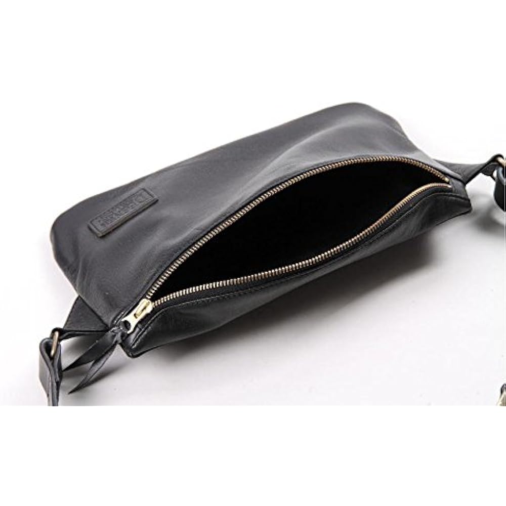 DEGNER Leather Body Bag for Motorcycles Black W-86