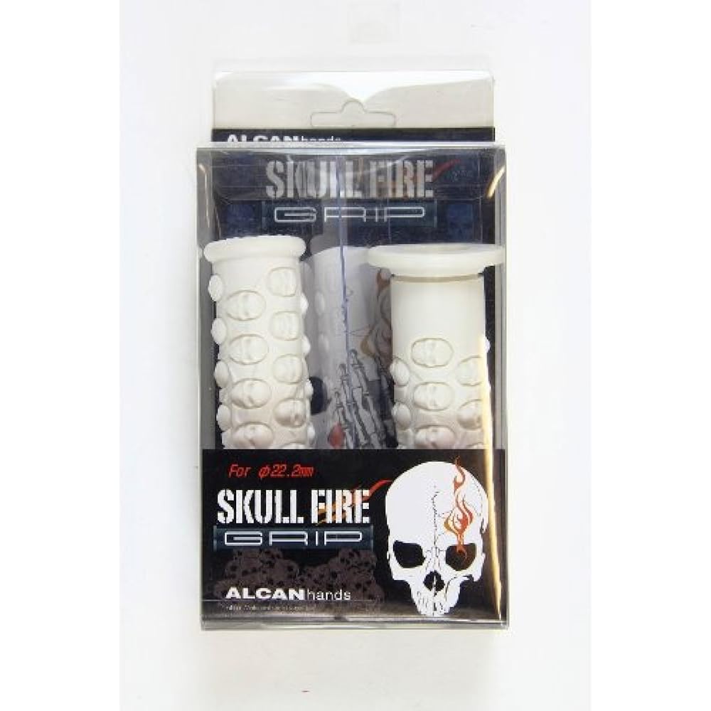 ALCAN HANDS Skull Fire Grip Rubber Handle Diameter φ22.2 White G00043A