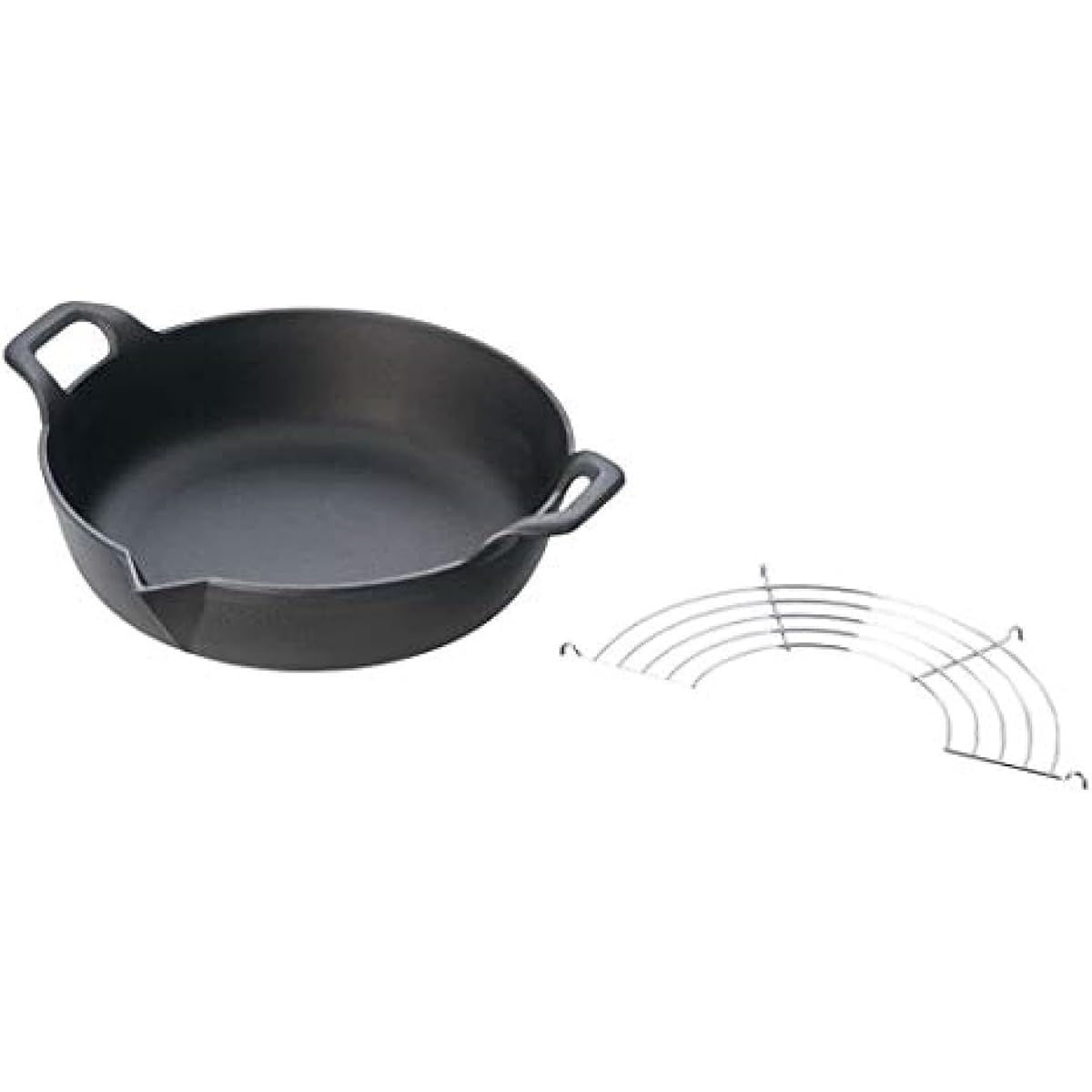 Iwachu Tempura Pot Black Inner Diameter 26.5cm Nanbu Ironware Tempura Pot Flat Bottom 27 25102