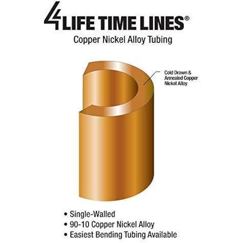 4LIFETIMELINES 25 feet 1/4 pure bronze nickel alloy non -magnetic brake line replacement tube coil and 16 succession kit Football SAE SAE thread wall thickness 0.05 inch