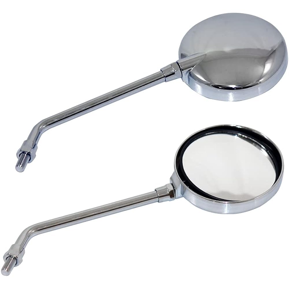 Motorcycle mirror KAWASAKI Z2 type mirror 10mm long stay plated 2 pieces