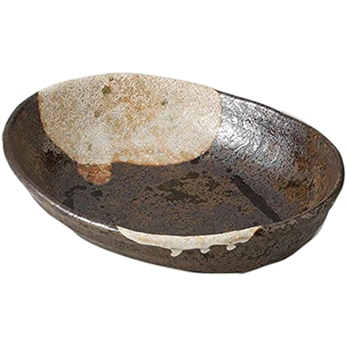 Set of 10 Oval bowl [20.3 x 15.3 x 5.2cm 360g] [Simmered pot] [For restaurants, inns, Japanese tableware, restaurants, commercial use]