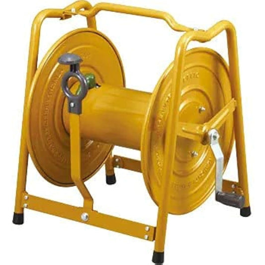 HATAYA Large Commercial Hose Reel, Body Only, 50m Reel, Standard Type, Hose Guide Included, Double O-ring System, Garden, Construction Site LBF-0N