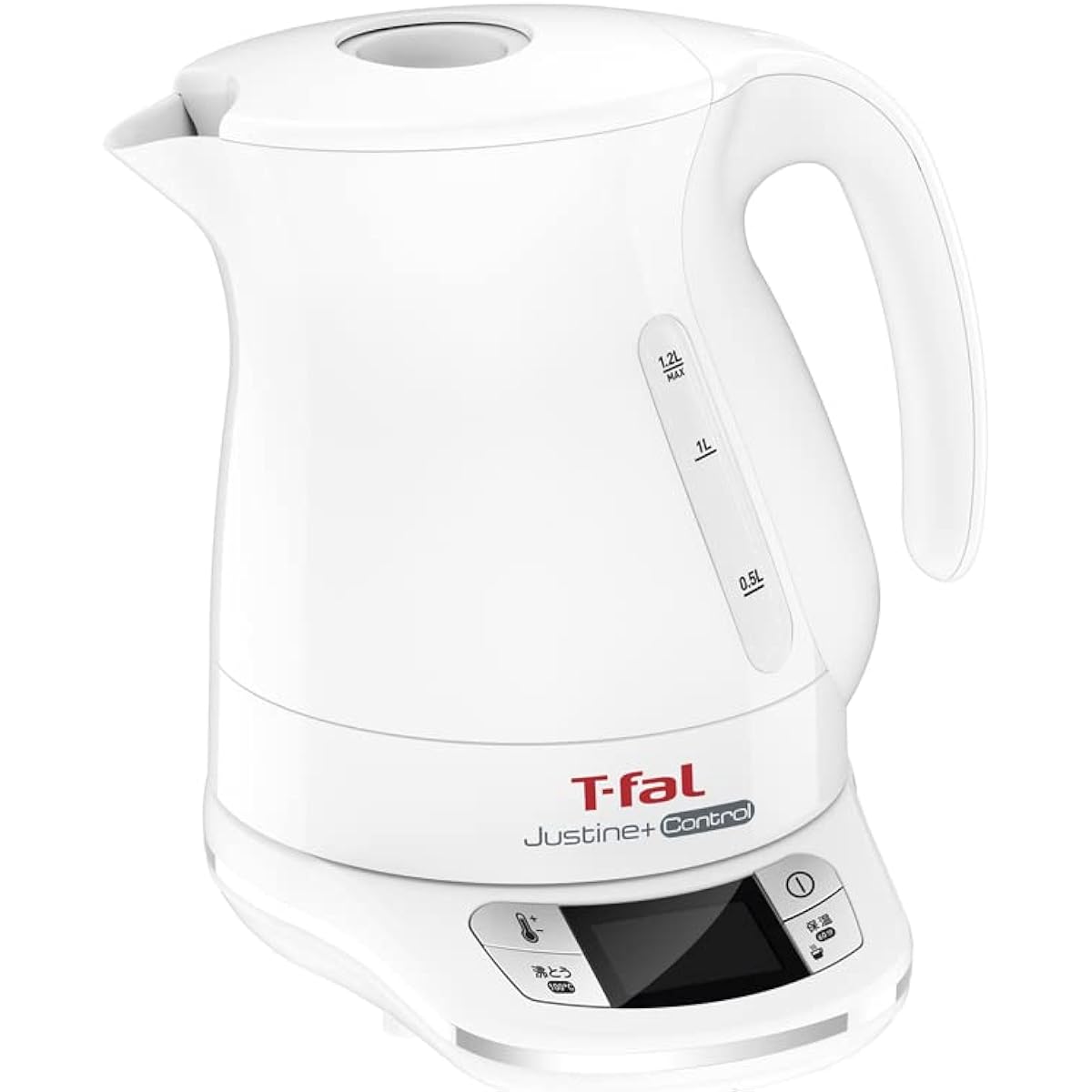 Tefal Electric Kettle 1.2L Temperature Adjustment 7 Levels "Justin Control White" Heat Retention Automatic Power Off Prevention of Dry Cooking KO7551JP