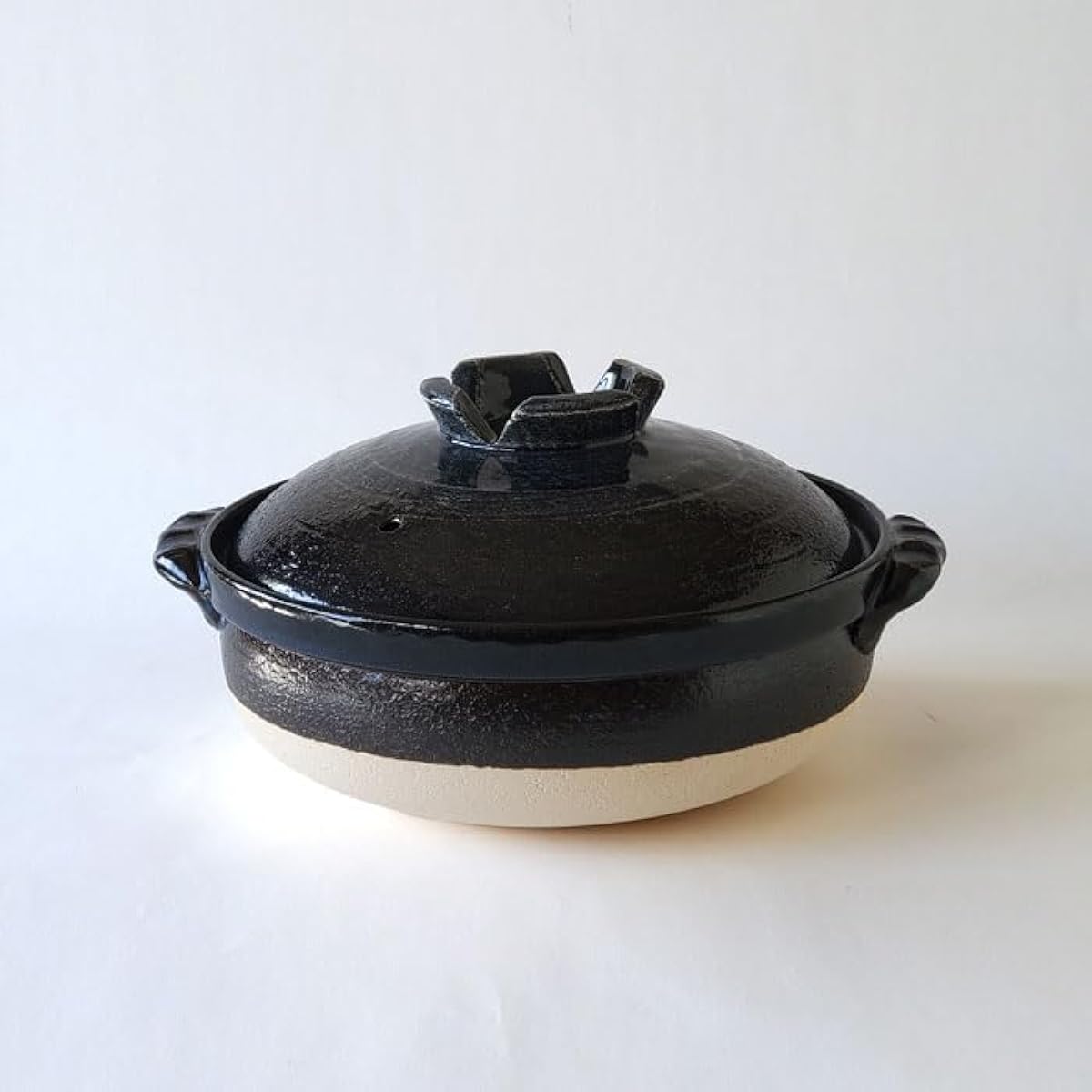 Mino Sarara Heat-resistant lazuli glaze clay pot for open flame use, size 10, 5-6 people, made in Japan, Banko ware
