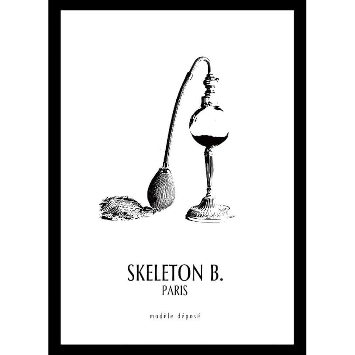 Poster A2 Art Poster Perfume Monochrome Monotone Stylish Interior Perfume French Antique Black and White A2 Poster (594 x 420 mm) No Frame